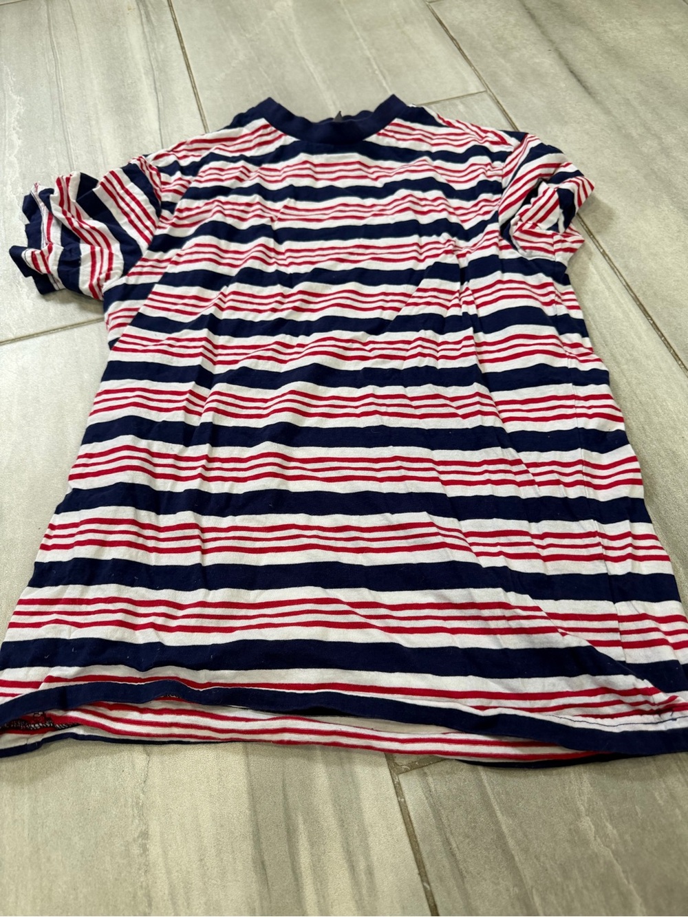 H&M Navy, Red & White Short Sleeve Striped Tee